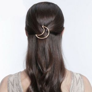 Gold Crescent Moon Hair Clip